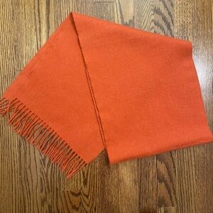 BEGG & CO Scotland Angora and Lambswool Burnt Orange Fringed Scarf